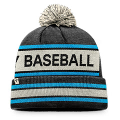 Miami Marlins Fanatics Hometown Slogan Cuffed Knit Hat with Pom - Black/Natural - Fanatics Sale
