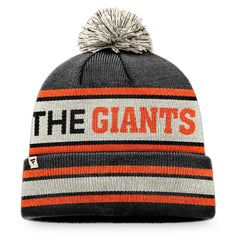 San Francisco Giants Fanatics Hometown Slogan Cuffed Knit Hat with Pom - Black/Natural - Fanatics Sale
