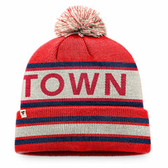 Washington Nationals Fanatics Hometown Slogan Cuffed Knit Hat with Pom - Red/Natural - Fanatics Online