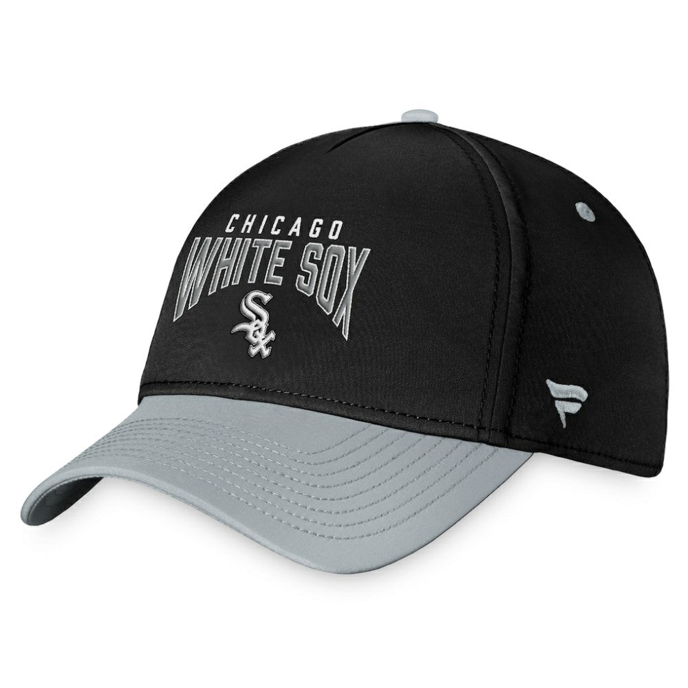 Chicago White Sox Fanatics Stacked Logo Flex Hat - Black/Gray - Fanatics Discount