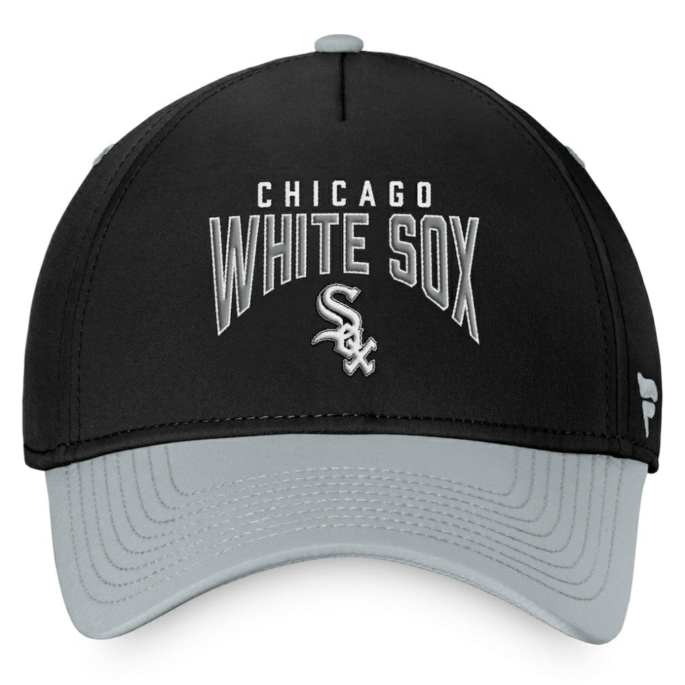 Chicago White Sox Fanatics Stacked Logo Flex Hat - Black/Gray - Fanatics Discount