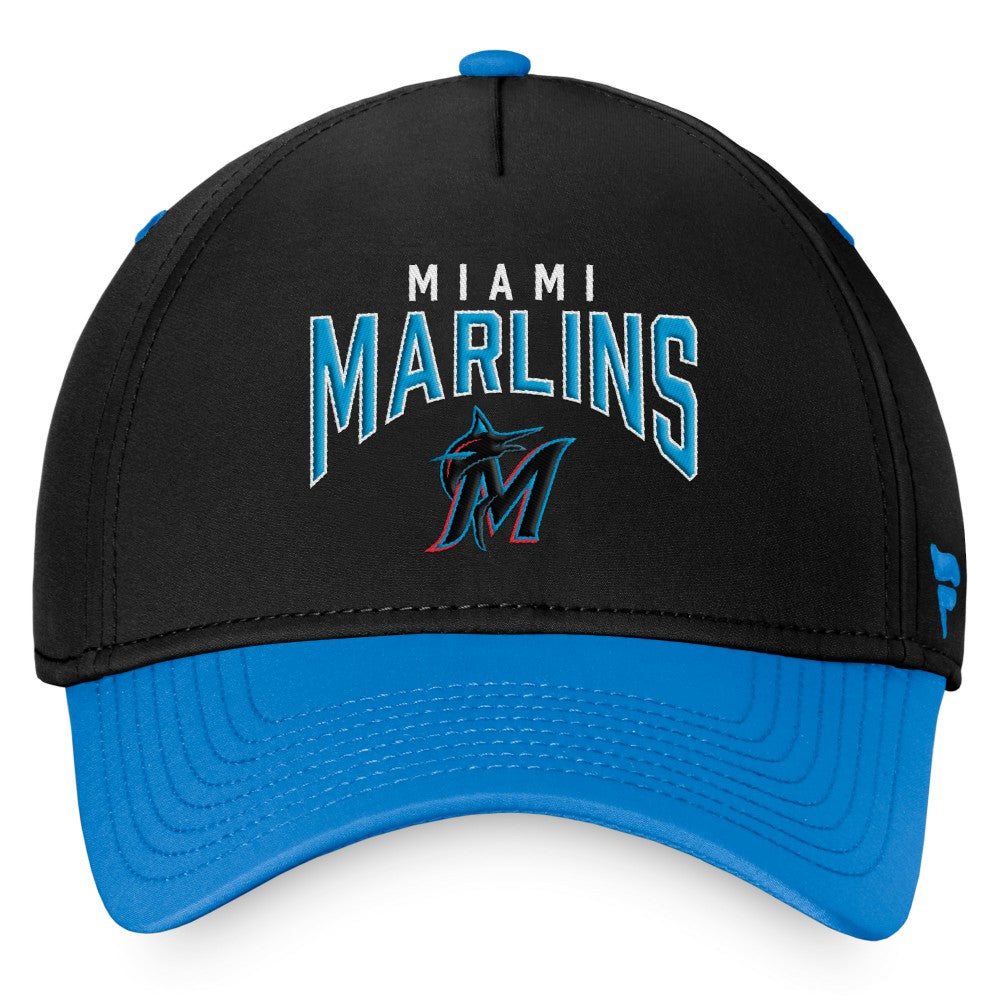 Miami Marlins Fanatics Stacked Logo Flex Hat - Black/Blue - Fanatics Discount
