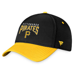 Pittsburgh Pirates Fanatics Stacked Logo Flex Hat - Black/Yellow - Fanatics Sale