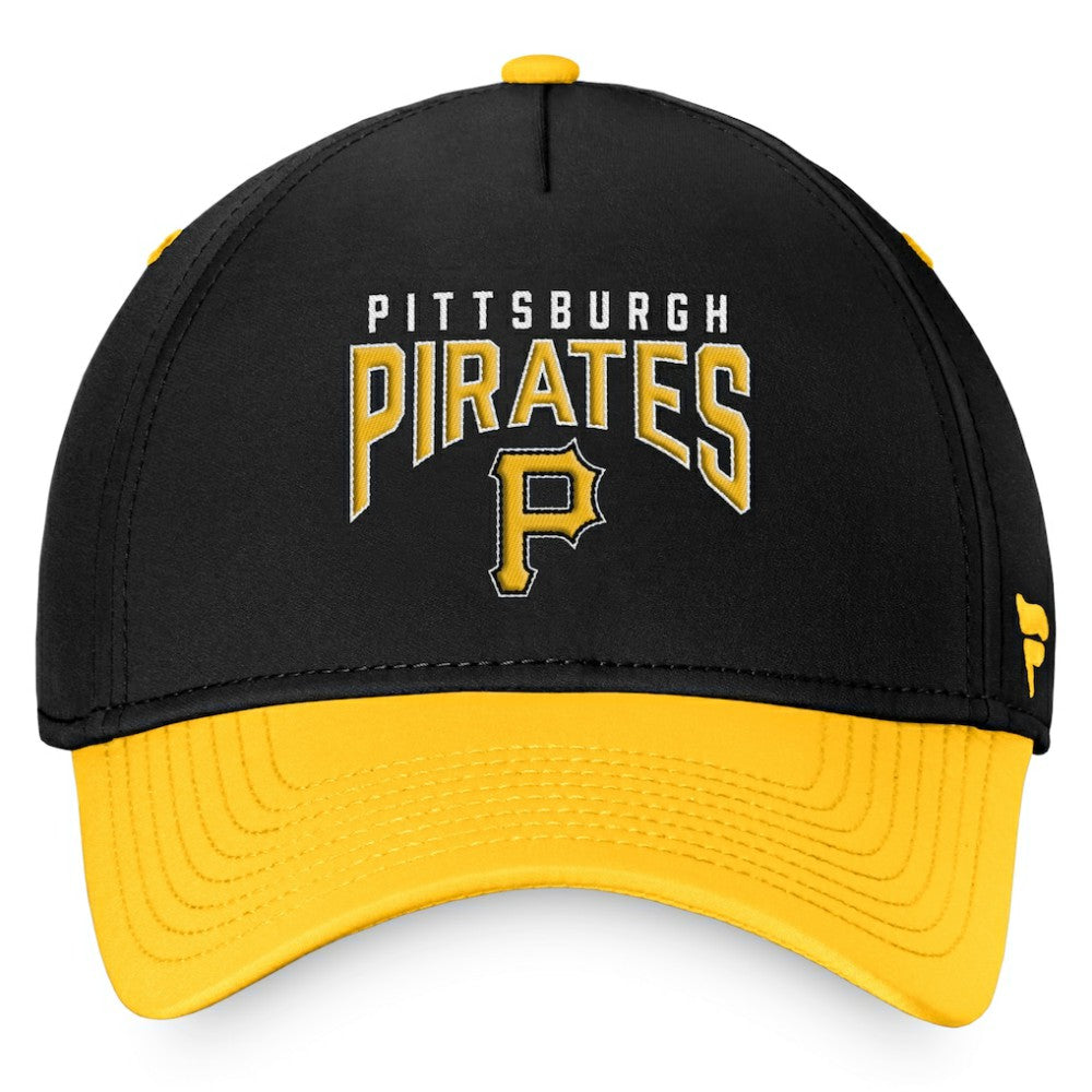Pittsburgh Pirates Fanatics Stacked Logo Flex Hat - Black/Yellow - Fanatics Sale