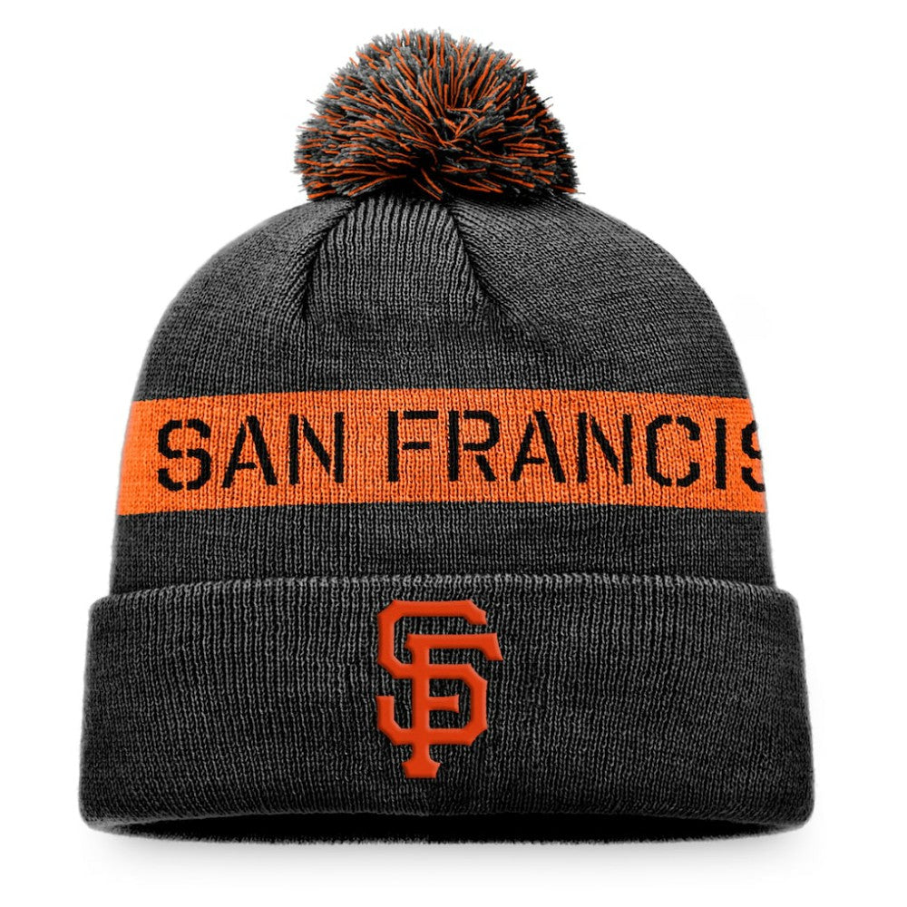 San Francisco Giants Fanatics League Logo Cuffed Knit Hat with Pom - Black/Orange - Fanatics Online