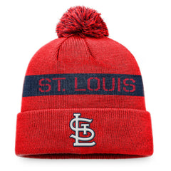 St. Louis Cardinals Fanatics League Logo Cuffed Knit Hat with Pom - Red/Navy - Fanatics Online