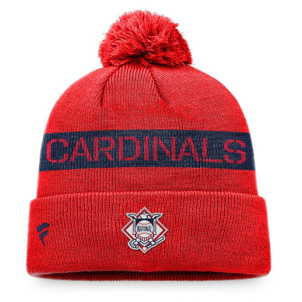 St. Louis Cardinals Fanatics League Logo Cuffed Knit Hat with Pom - Red/Navy - Fanatics Online