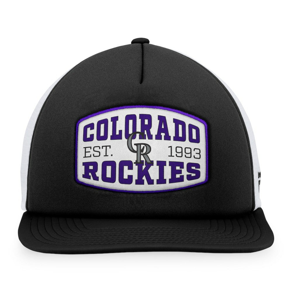 Colorado Rockies Fanatics Foam Front Patch Trucker Snapback Hat - Black - Fanatics on Sale