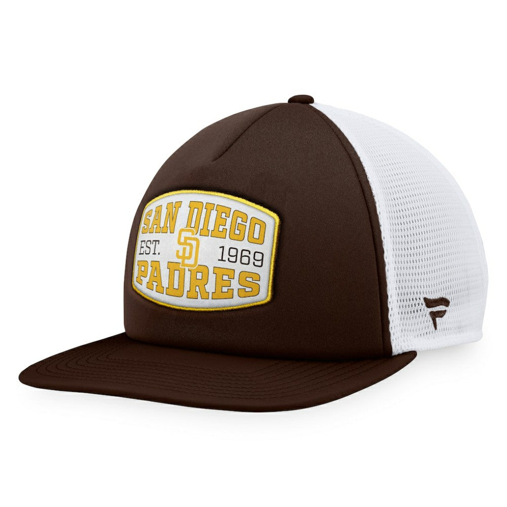 San Diego Padres Fanatics Foam Front Patch Trucker Snapback Hat - Brown - Fanatics on Sale