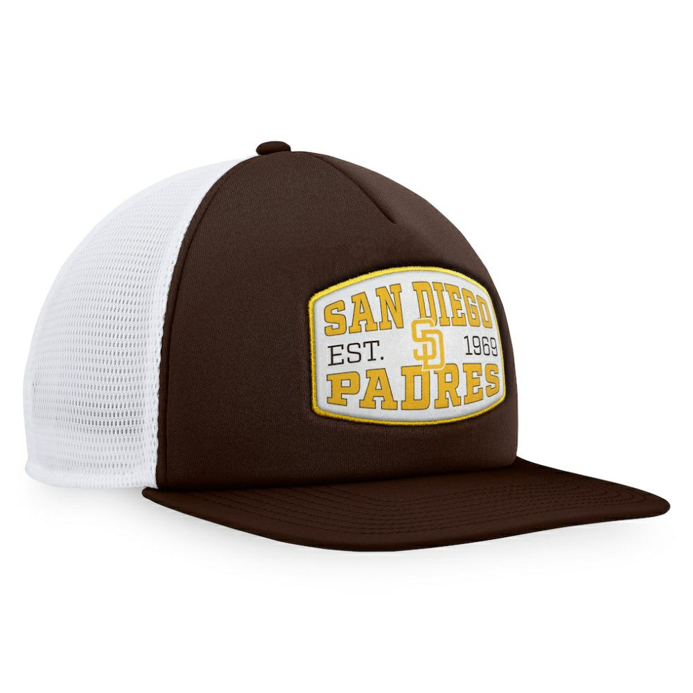 San Diego Padres Fanatics Foam Front Patch Trucker Snapback Hat - Brown - Fanatics on Sale