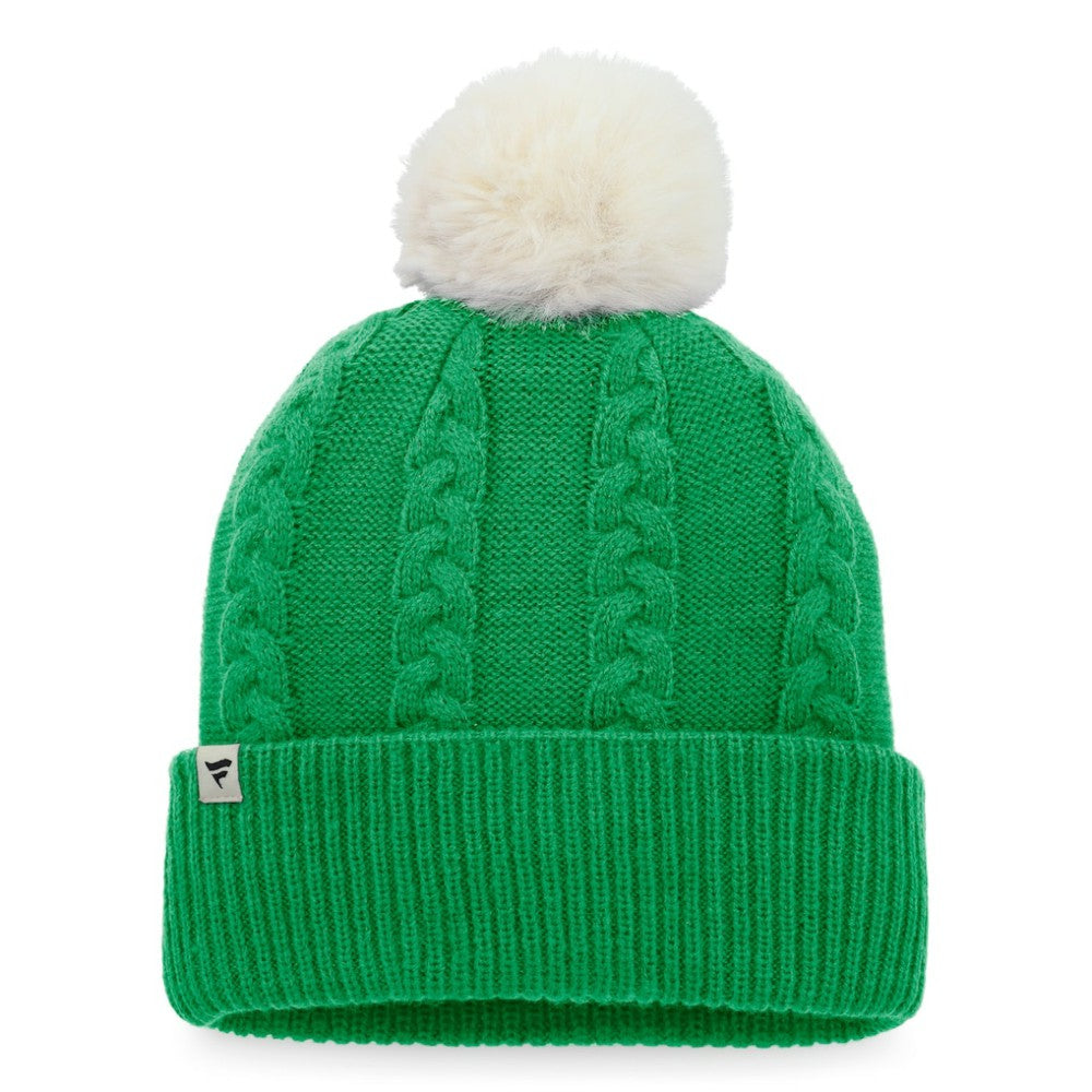 Athletics Fanatics Women's Cable Cuffed Knit Hat with Pom - Kelly Green - Fanatics Online
