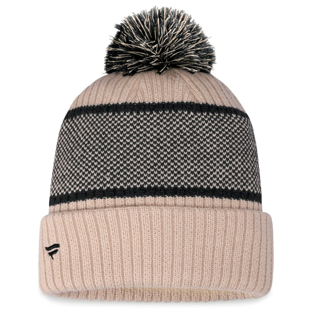 Pittsburgh Pirates Fanatics Women's Cuffed Knit Hat with Pom - Natural/Black - Fanatics Lifestyle