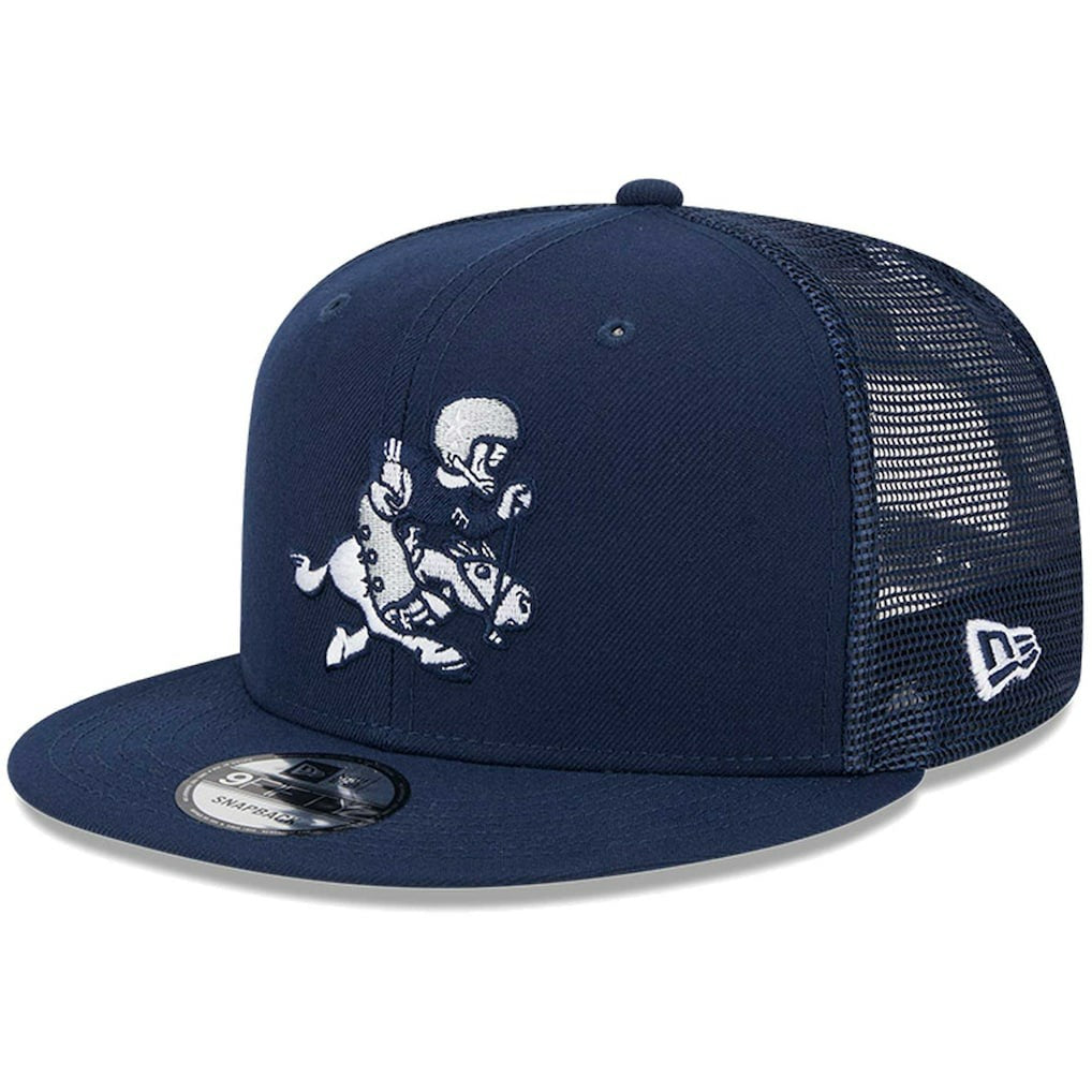 Dallas Cowboys New Era Retro Joe Main Trucker 9FIFTY Snapback Hat Navy