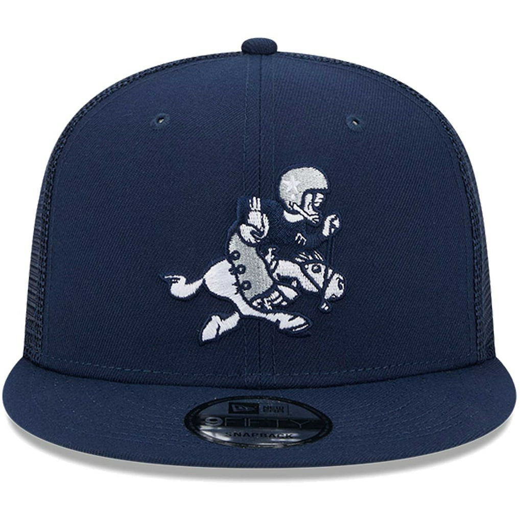 Dallas Cowboys New Era Retro Joe Main Trucker 9FIFTY Snapback Hat Navy