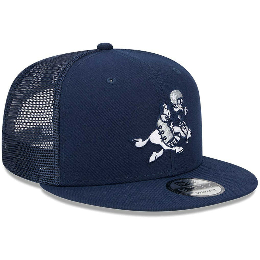 Dallas Cowboys New Era Retro Joe Main Trucker 9FIFTY Snapback Hat Navy