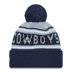 Dallas Cowboys New Era Youth Gridiron Classics Main Cuffed Knit Hat with Pom Gray/Navy