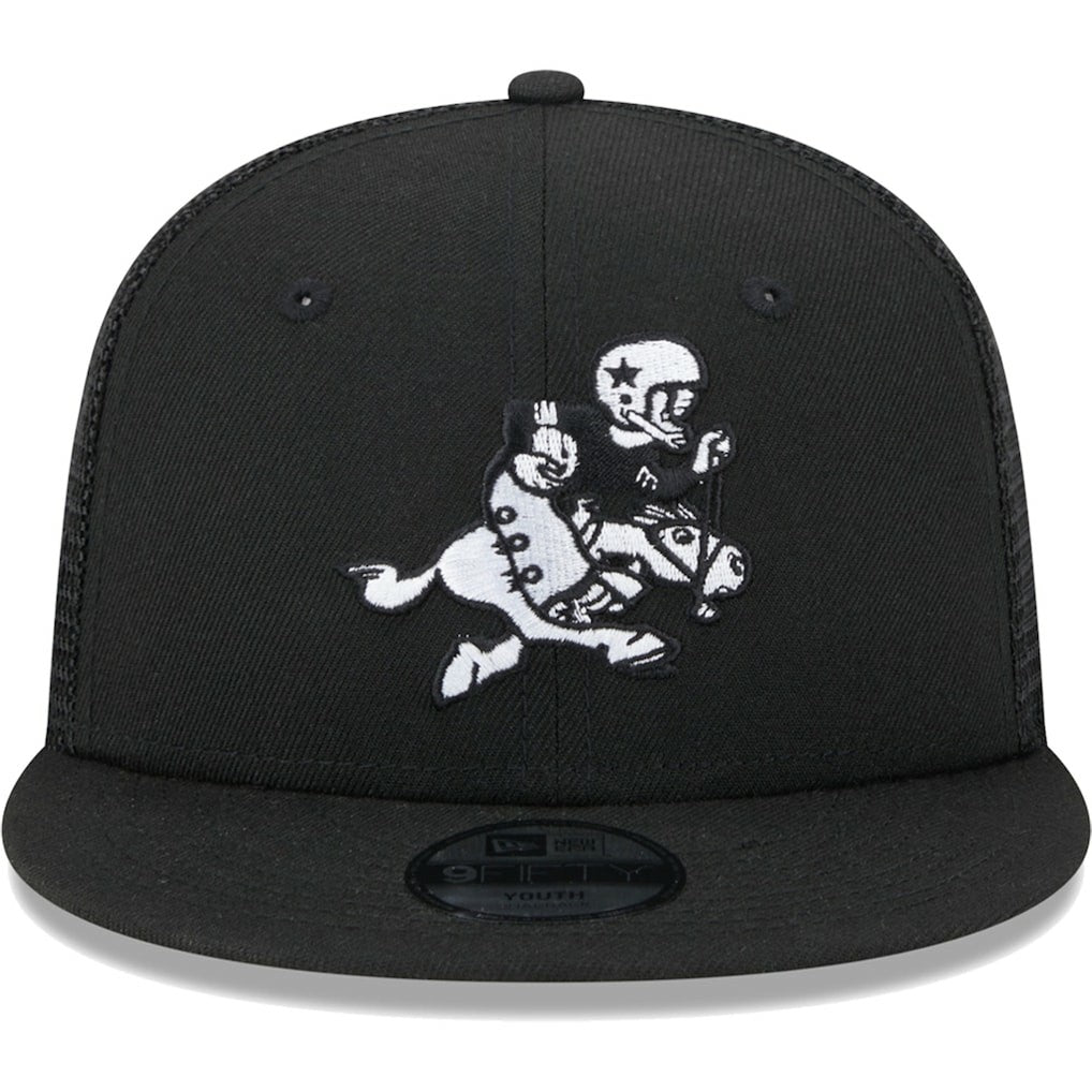 Dallas Cowboys New Era Youth Retro Joe Main B-Dub 9FIFTY Trucker Adjustable Hat Black
