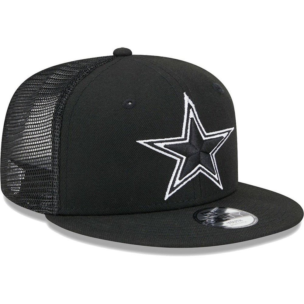 Dallas Cowboys New Era Youth Main B-Dub 9FIFTY Trucker Adjustable Hat Black