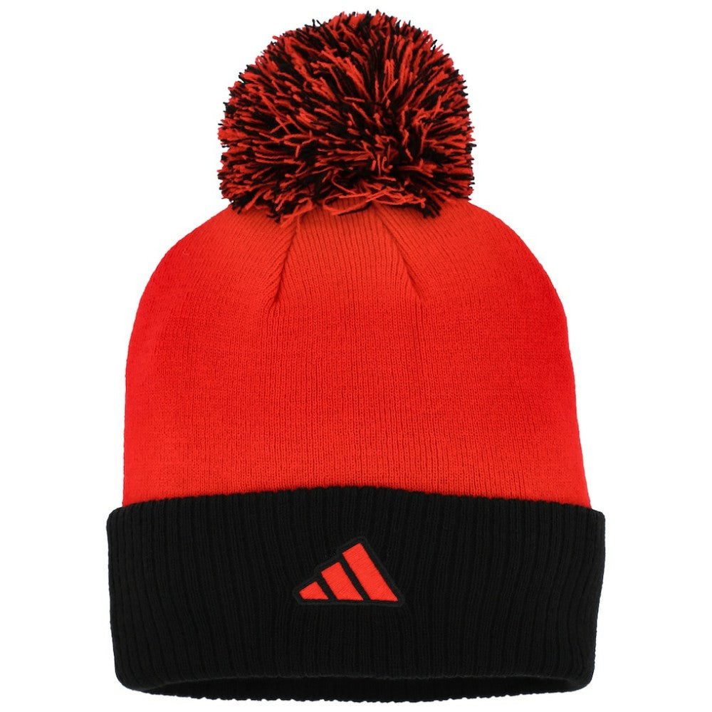 Chicago Blackhawks adidas Women's Laurel Cuffed Knit Hat with Pom - Red - NHL 200012406