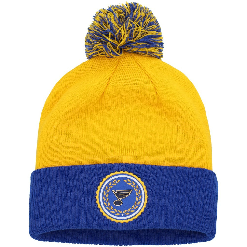 St. Louis Blues adidas Women's Laurel Cuffed Knit Hat with Pom - Gold - NHL 200012416