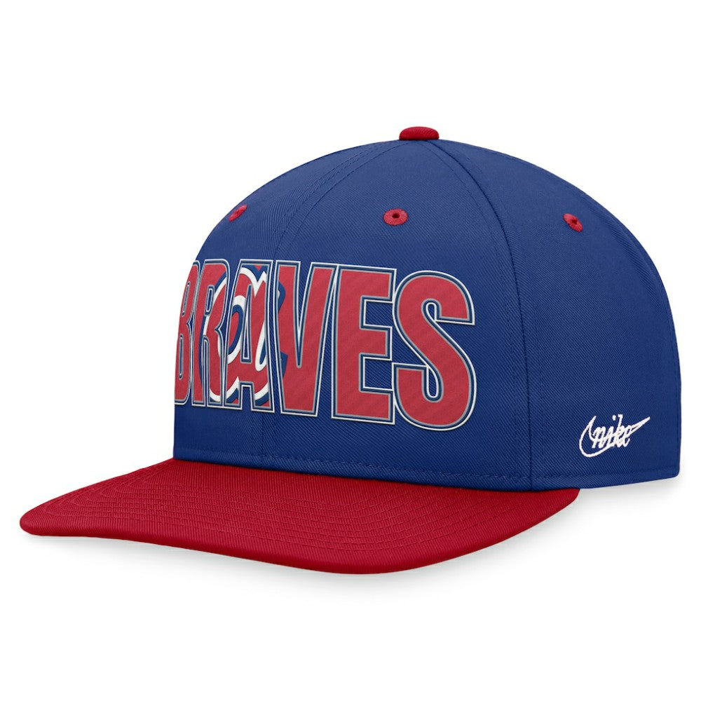 Atlanta Braves Nike Cooperstown Collection Pro Snapback Hat - Royal - Nike Lifestyle
