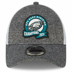 Philadelphia Eagles New Era 2022 NFC East Division Champions Locker Room 9FORTY Adjustable Hat Heather Gray