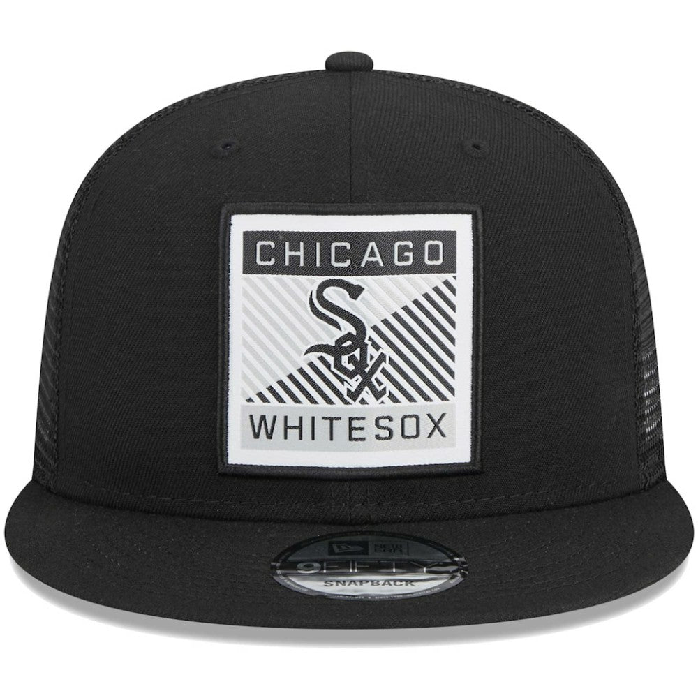 Chicago White Sox New Era Scratch Squared Trucker 9FIFTY Snapback Hat - Black - New Era Discount