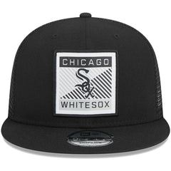 Chicago White Sox New Era Scratch Squared Trucker 9FIFTY Snapback Hat - Black - New Era Discount