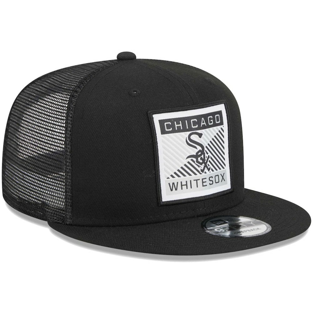 Chicago White Sox New Era Scratch Squared Trucker 9FIFTY Snapback Hat - Black - New Era Discount