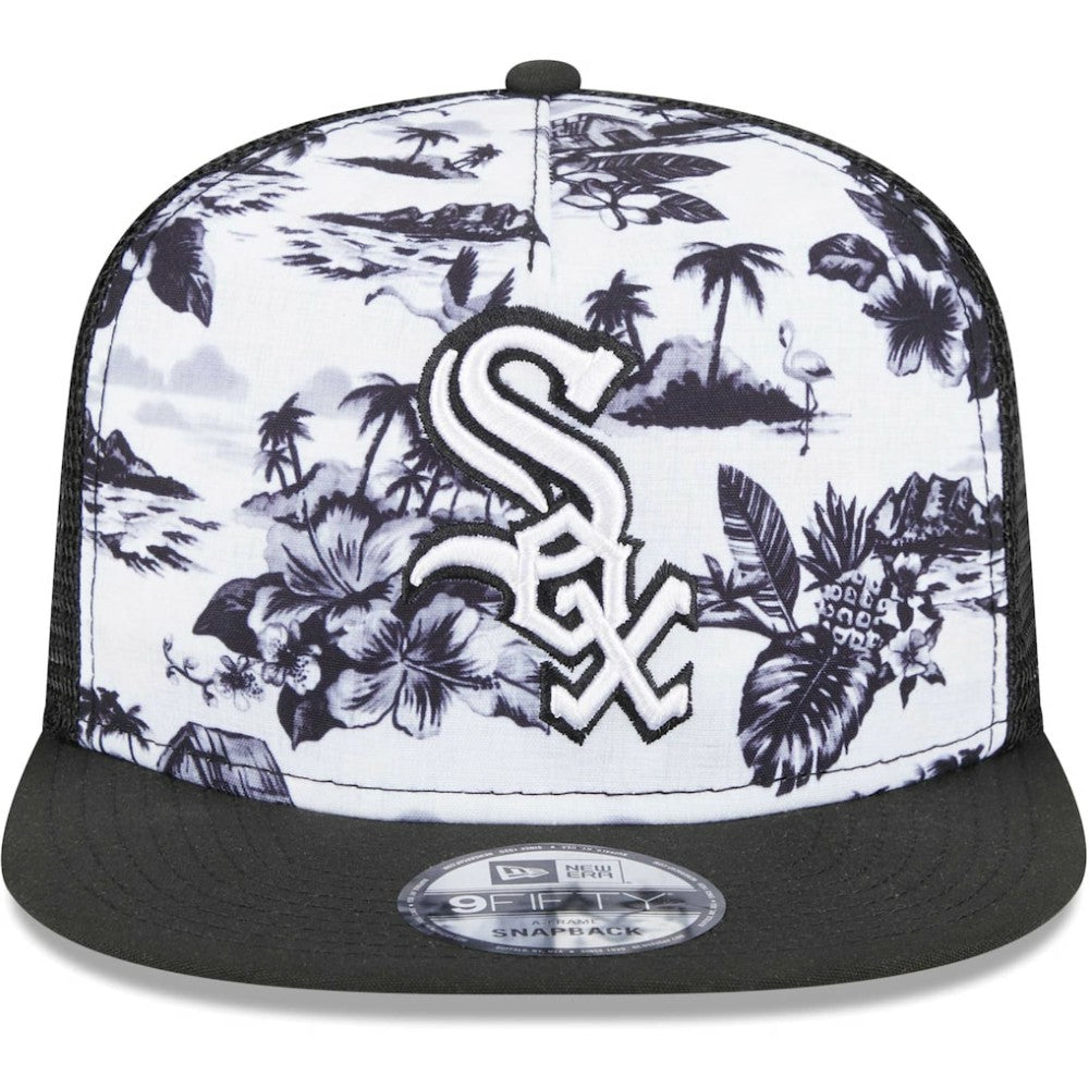 Chicago White Sox New Era Vacay 2.0 A-Frame Trucker 9FIFTY Snapback Hat - White/Black - New Era Sale