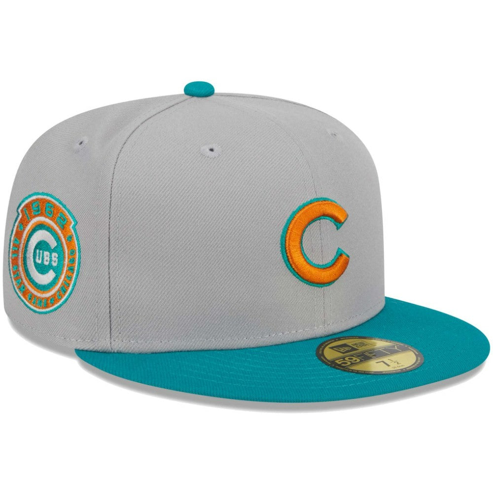 Chicago Cubs New Era  59FIFTY Fitted Hat - Gray/Teal - New Era Online