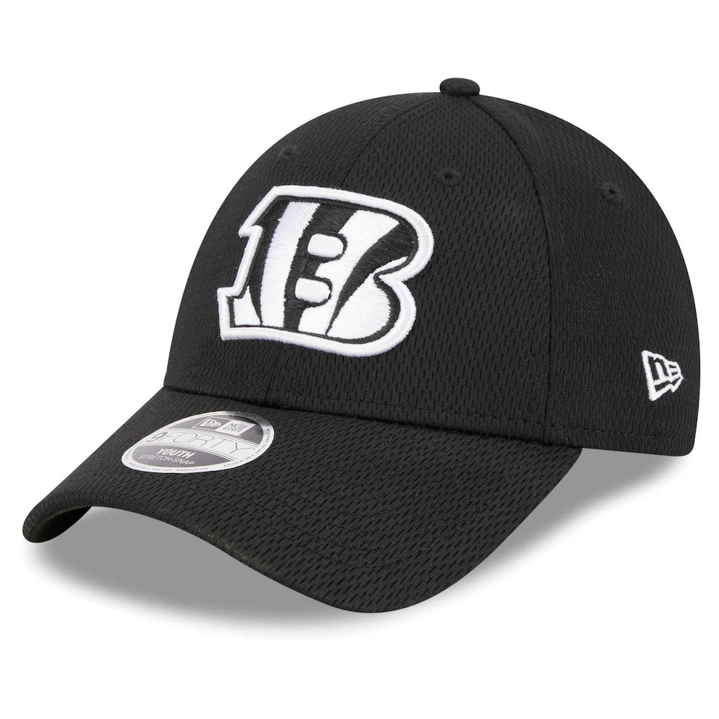 Cincinnati Bengals New Era Youth Main B-Dub 9FORTY Adjustable Hat Black