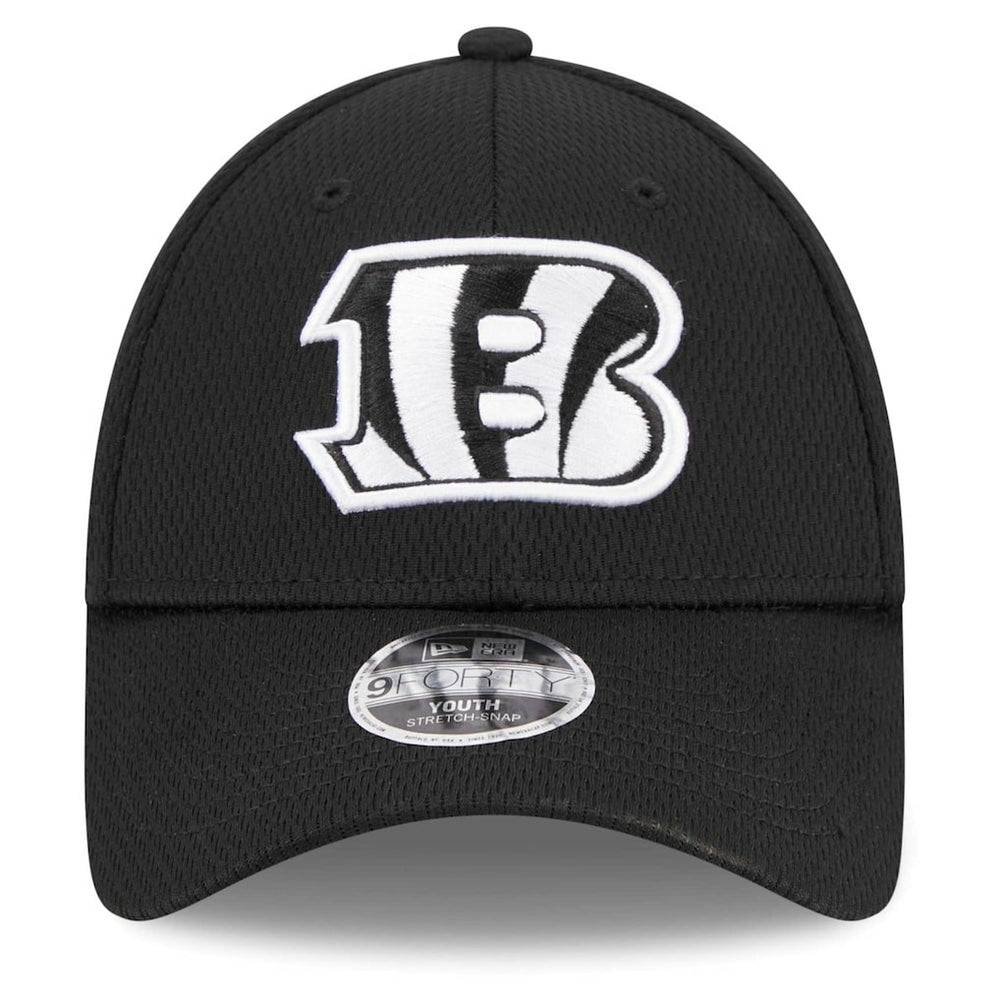 Cincinnati Bengals New Era Youth Main B-Dub 9FORTY Adjustable Hat Black