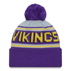Minnesota Vikings New Era Main Cuffed Knit Hat with Pom Purple