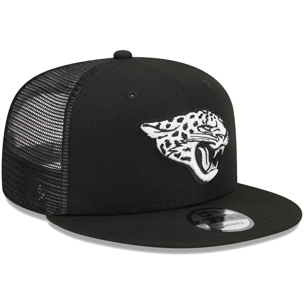 Jacksonville Jaguars New Era Main Trucker 9FIFTY Snapback Hat Black