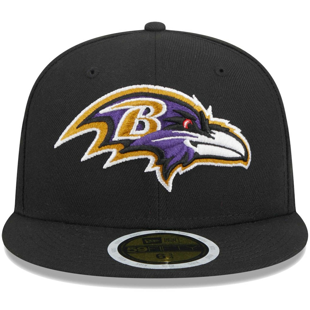 Baltimore Ravens New Era Youth Main 59FIFTY Fitted Hat Black
