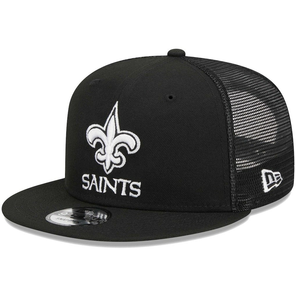 New Orleans Saints New Era Main Trucker 9FIFTY Snapback Hat Black