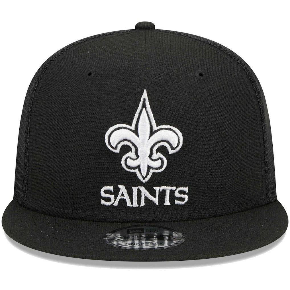 New Orleans Saints New Era Main Trucker 9FIFTY Snapback Hat Black