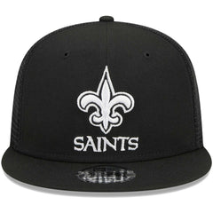 New Orleans Saints New Era Main Trucker 9FIFTY Snapback Hat Black