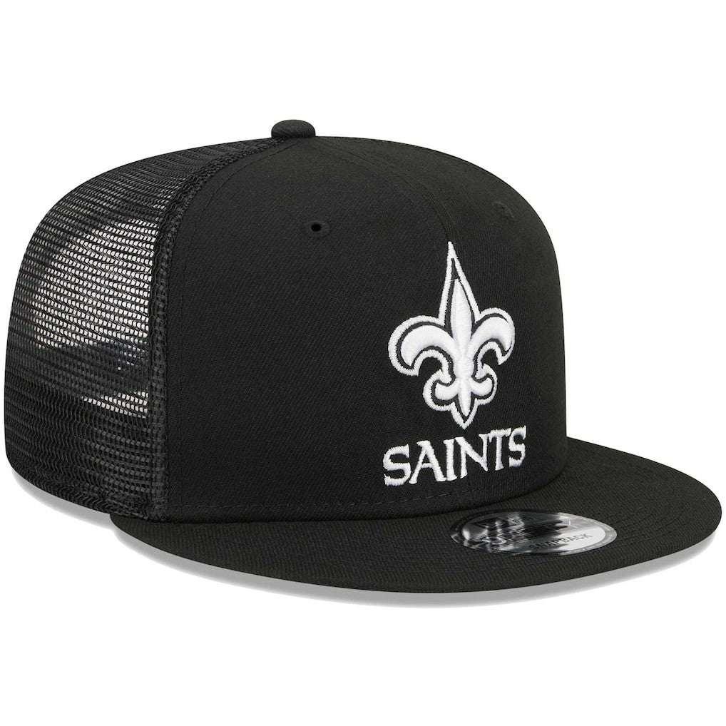 New Orleans Saints New Era Main Trucker 9FIFTY Snapback Hat Black