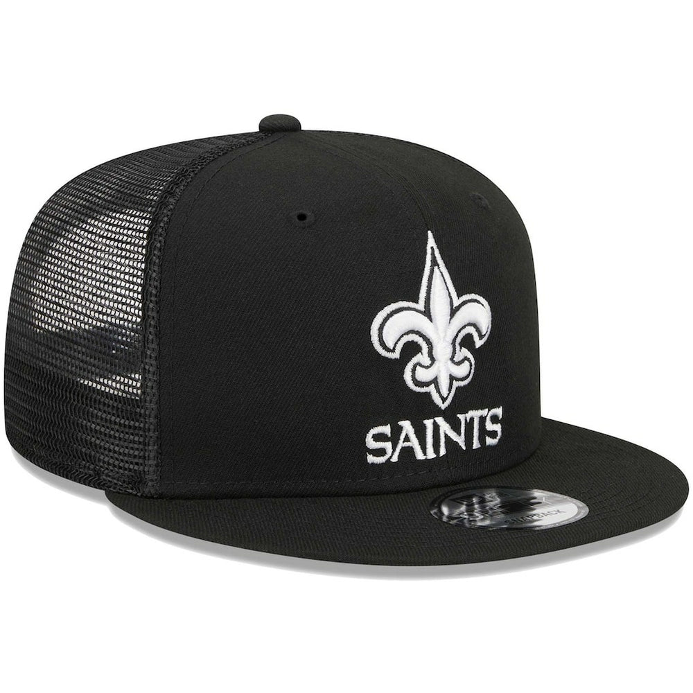 New Orleans Saints New Era Main Trucker 9FIFTY Snapback Hat Black