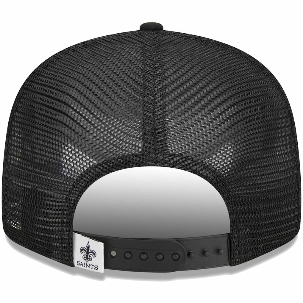 New Orleans Saints New Era Main Trucker 9FIFTY Snapback Hat Black