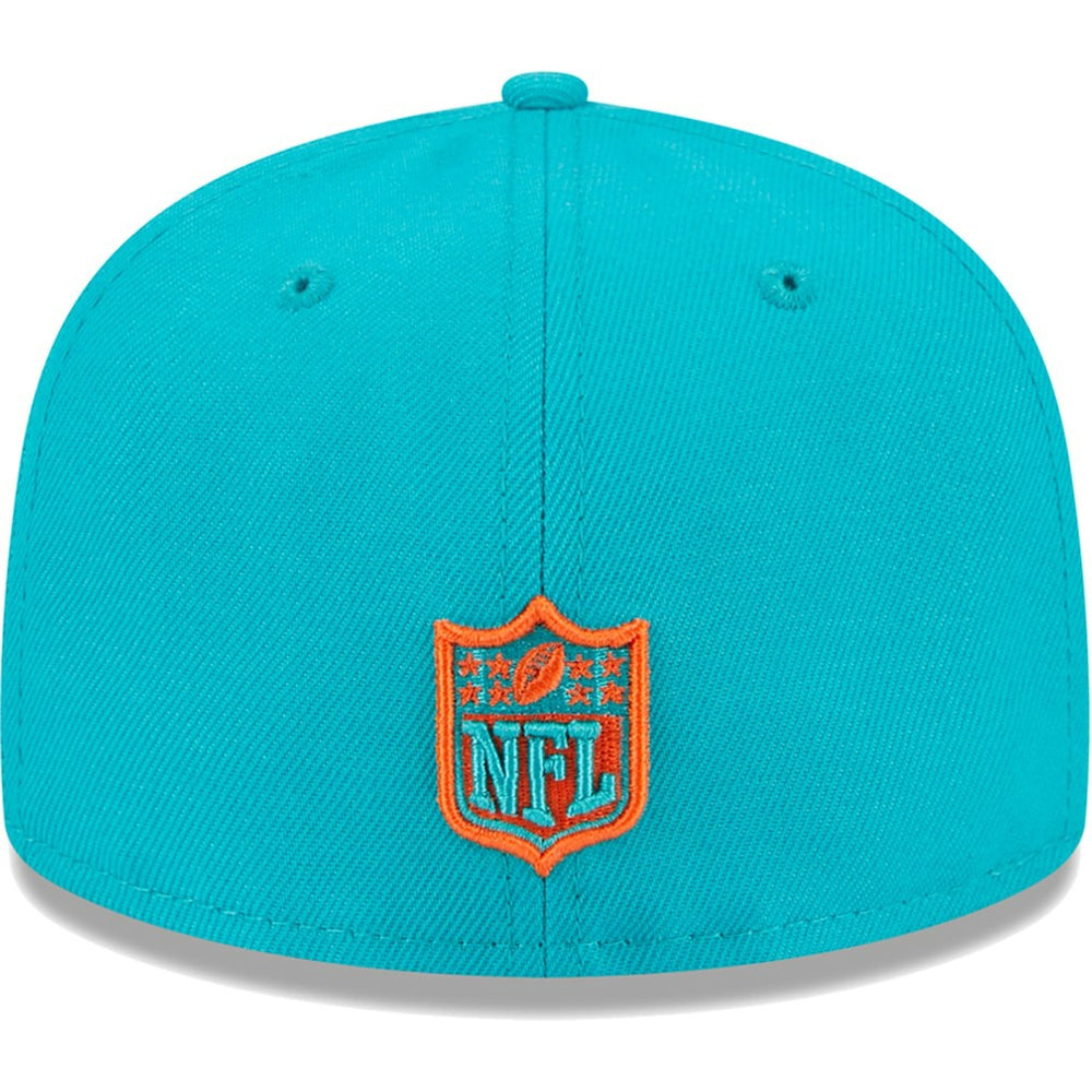 Miami Dolphins New Era Youth Main 59FIFTY Fitted Hat Aqua