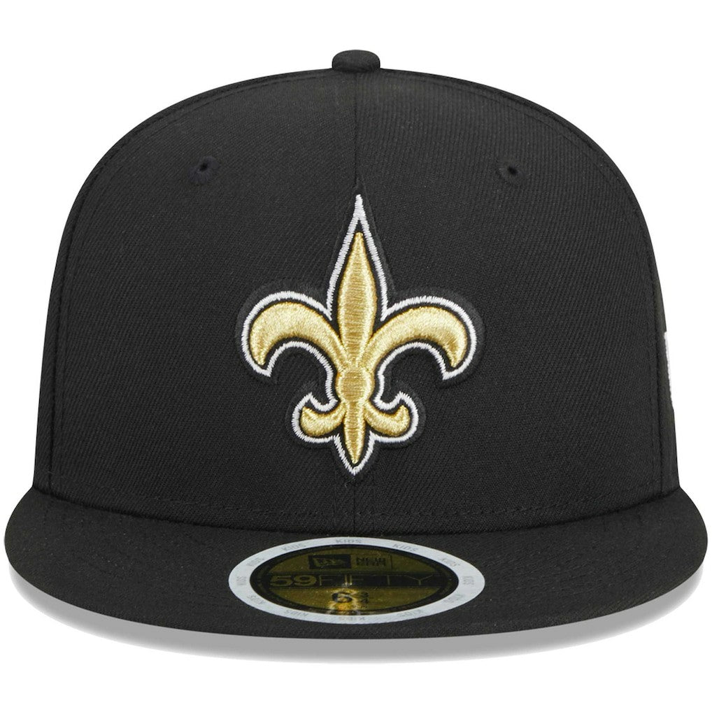 New Orleans Saints New Era Youth Main 59FIFTY Fitted Hat Black