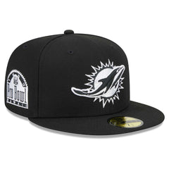 Miami Dolphins New Era Main Patch 59FIFTY Fitted Hat Black