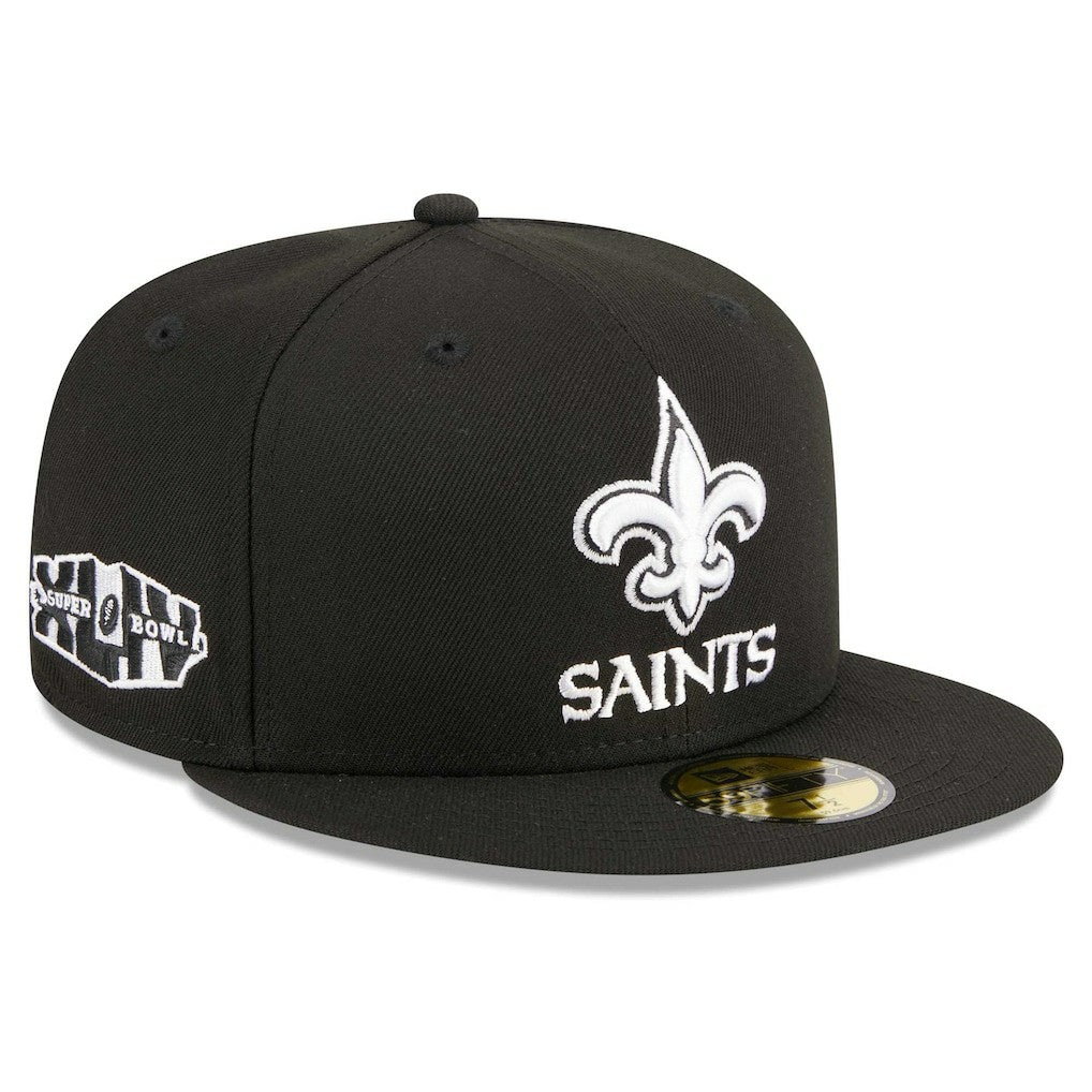 New Orleans Saints New Era Main Patch 59FIFTY Fitted Hat Black