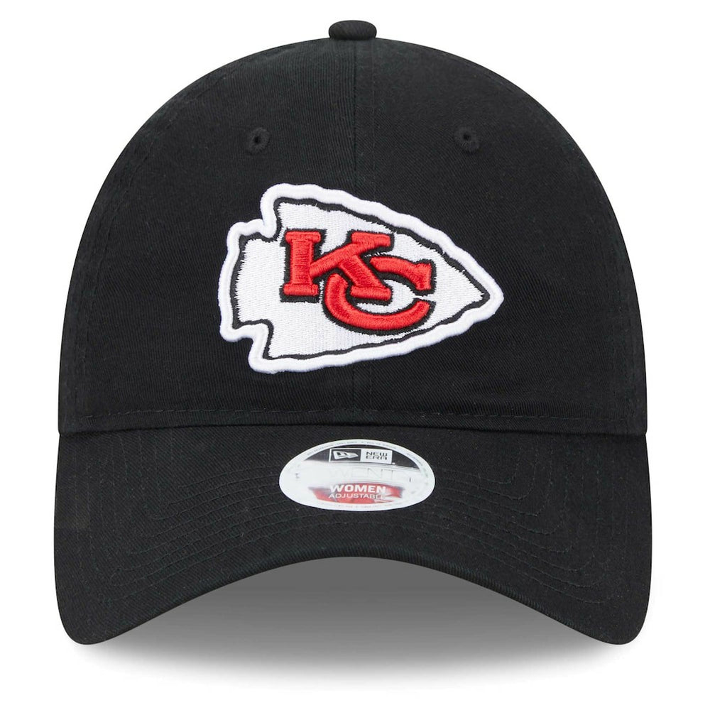 Kansas City Chiefs New Era Women's Main Core Classic 2.0 9TWENTY Adjustable Hat Black
