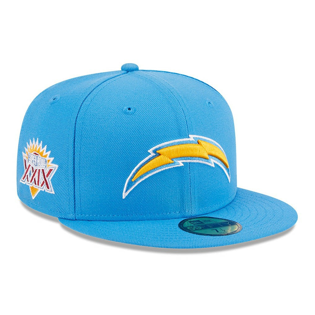 Los Angeles Chargers New Era Main Patch 59FIFTY Fitted Hat Powder Blue