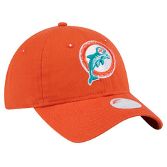 Miami Dolphins New Era Women's Throwback Main Core Classic 2.0 9TWENTY Adjustable Hat Orange