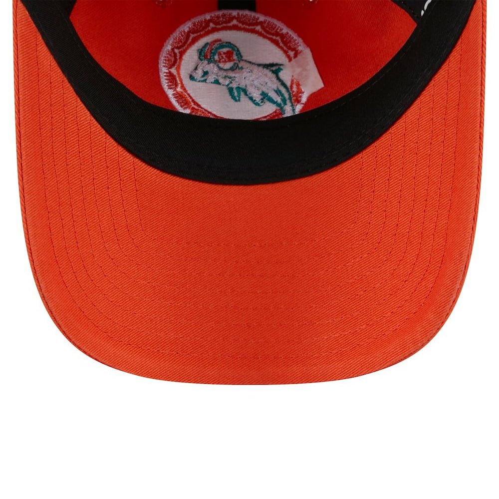 Miami Dolphins New Era Women's Throwback Main Core Classic 2.0 9TWENTY Adjustable Hat Orange